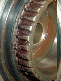 the splines on the drive unit, also worn